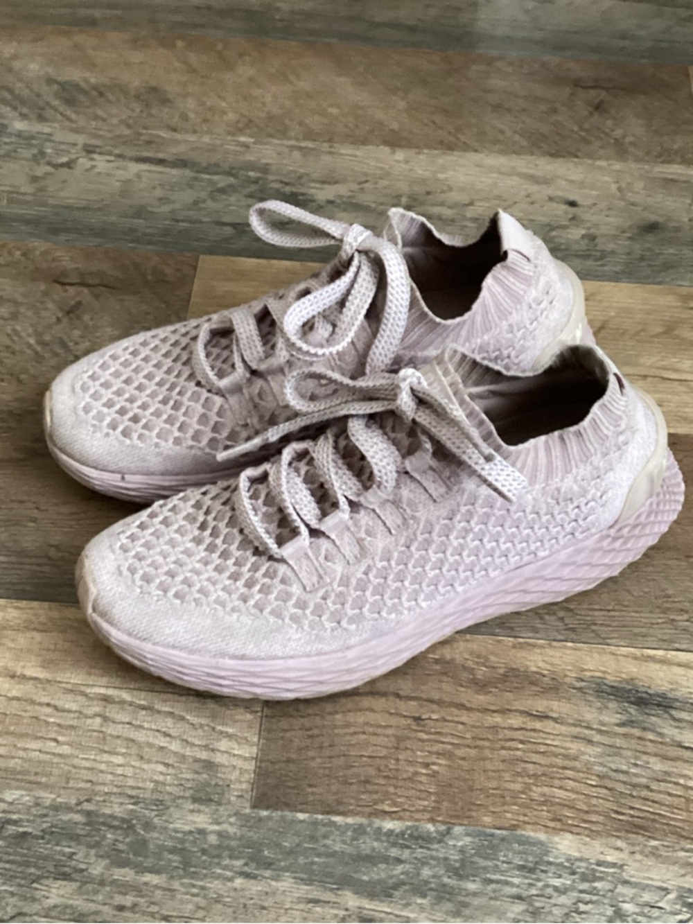 NOBULL Light Pink Knit Women’s Lace-Up Sneakers